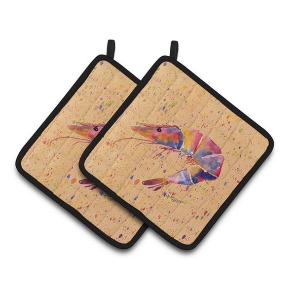 Carolines Treasures Shrimp Pair of Pot Holders, 7.5 x 3 x 7.5 in. 8465PTHD